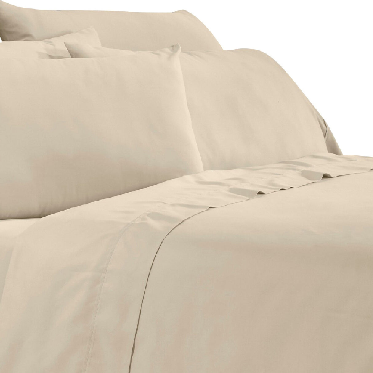 Minka 4 Piece Twin Bed Sheet Set, Soft Antimicrobial Microfiber, Beige