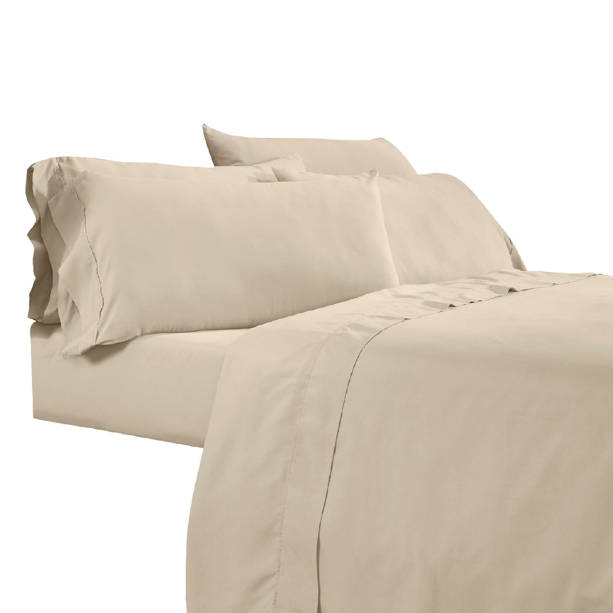 Minka 4 Piece Twin Bed Sheet Set, Soft Antimicrobial Microfiber, Beige