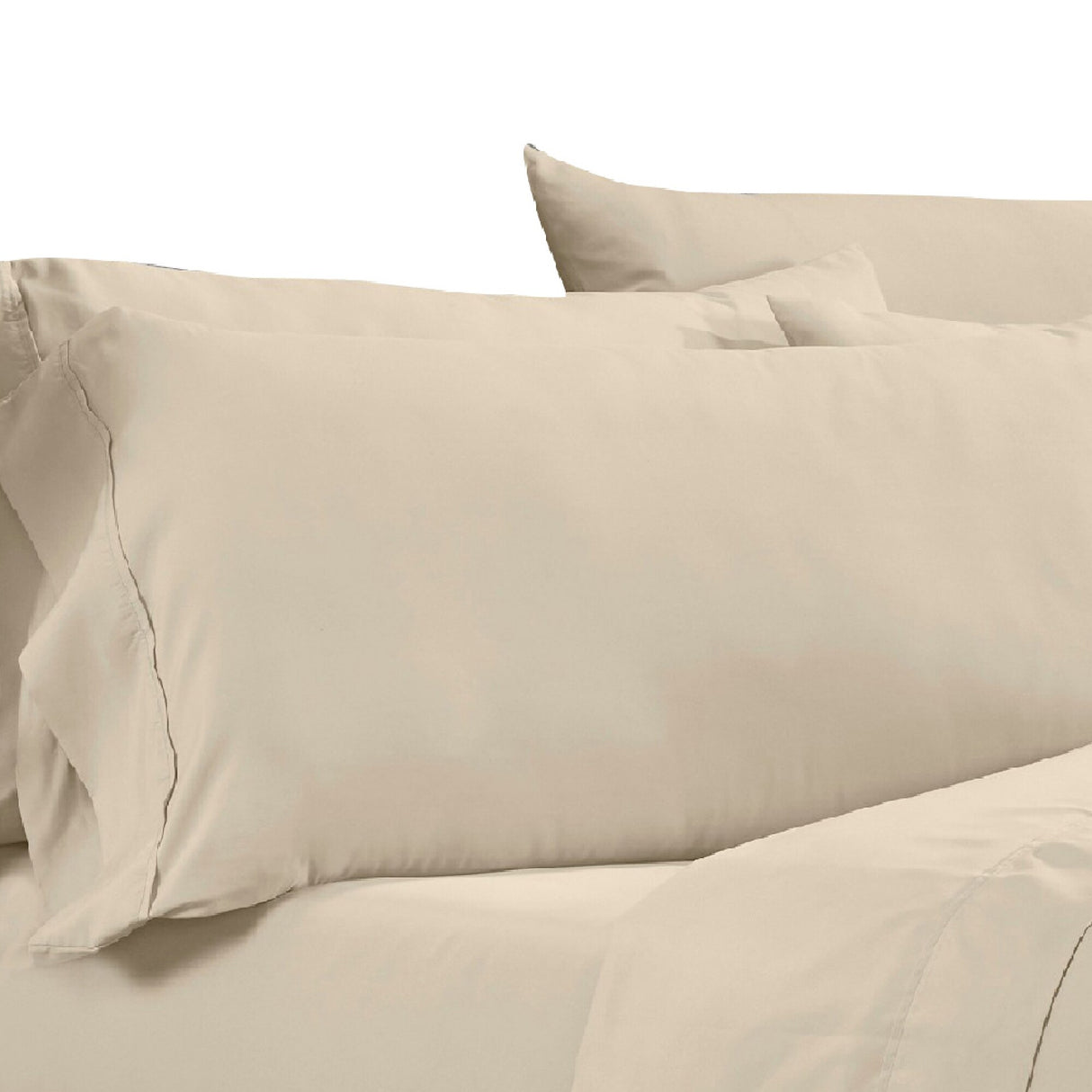 Minka 4 Piece Twin Bed Sheet Set, Soft Antimicrobial Microfiber, Beige