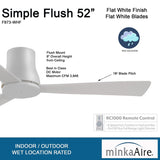 Minka Aire Simple Flush 52-Inch Ceiling Fan