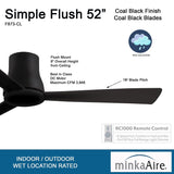 Minka Aire Simple Flush 52-Inch Ceiling Fan