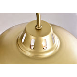 Minny Brushed Bronze 3-Light Chandelier with Rippled Glass and Metal shade