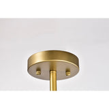 Minny Brushed Bronze 3-Light Chandelier with Rippled Glass and Metal shade