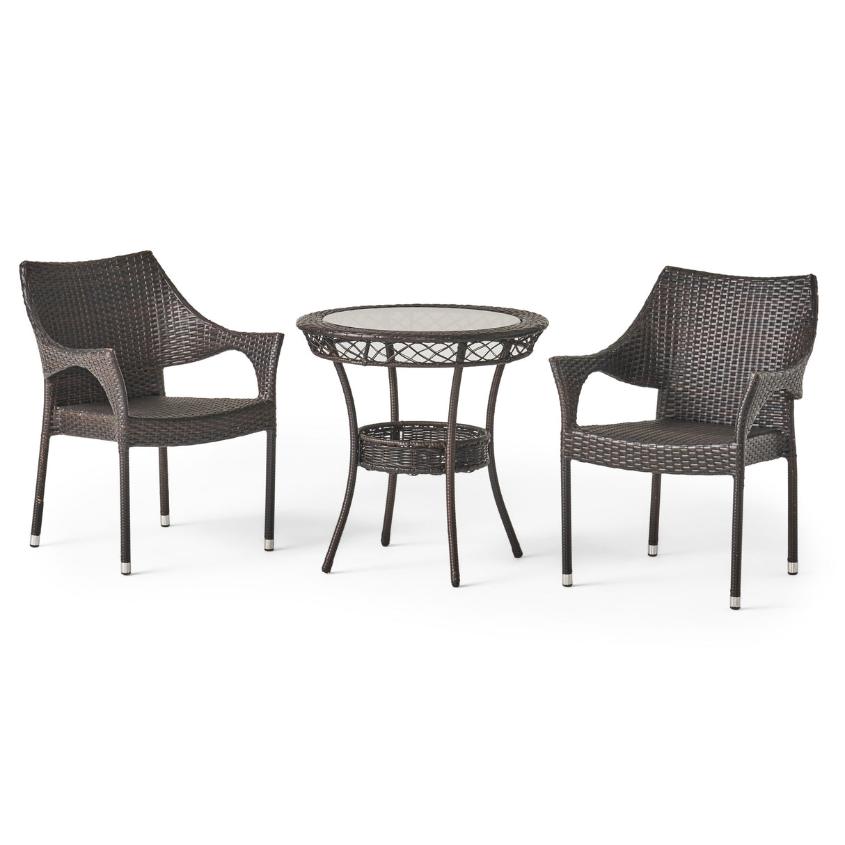 Mirage Outdoor 3-piece Wicker Bistro Set by Christopher Knight Home - N/A