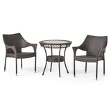 Mirage Outdoor 3-piece Wicker Bistro Set by Christopher Knight Home - N/A
