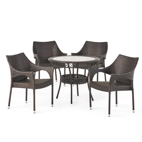 Mirage Outdoor 5-piece Wicker Dining Set by Christopher Knight Home