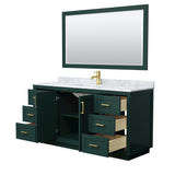 Miranda Bathroom Vanity Set, White Carrara Marble Top, 58-Inch Mirror