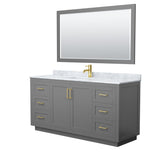 Miranda Bathroom Vanity Set, White Carrara Marble Top, 58-Inch Mirror
