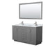 Miranda Bathroom Vanity Set, White Carrara Marble Top, 58-Inch Mirror