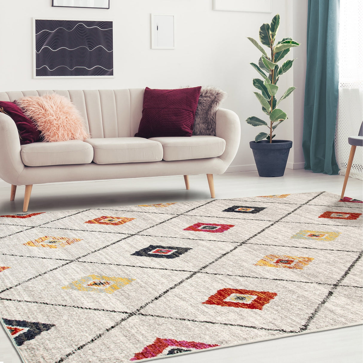 Superior Anton Modern Geometric Lattice Area Rug