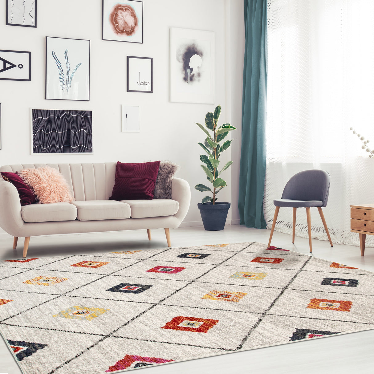 Superior Anton Modern Geometric Lattice Area Rug