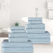 Superior Cotton 12-Piece Solid and Checkered Border Towel Set