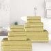 Superior Cotton 12-Piece Solid and Checkered Border Towel Set
