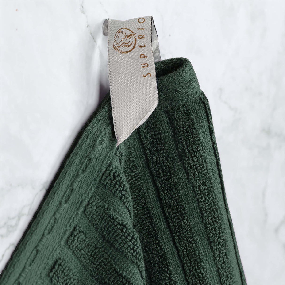 Superior Cotton 12-Piece Solid and Checkered Border Towel Set