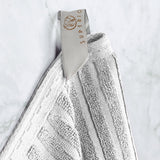 Superior Cotton 12-Piece Solid and Checkered Border Towel Set