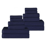 Superior Cotton 12-Piece Solid and Checkered Border Towel Set