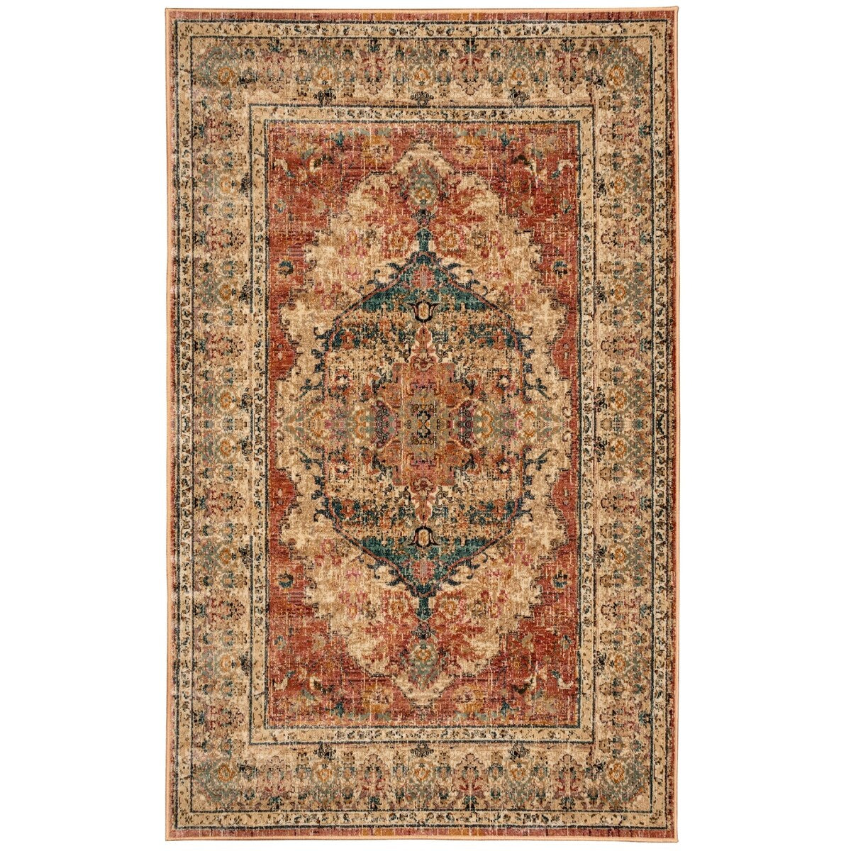 Superior Hestia Traditional Floral Medallion Indoor Area Rug