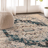 Vintage Distressed Medallion Indoor Area Rug or Runner by Superior