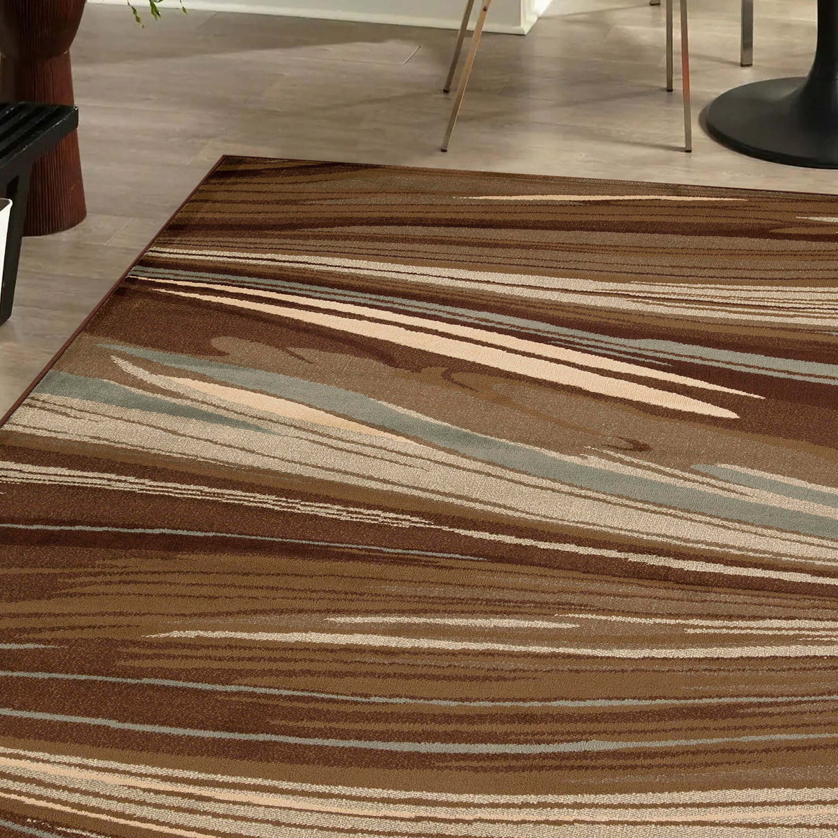 Superior Modern Abstract MultiColored Power-Loomed Indoor Area Rug