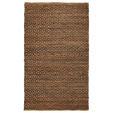 Superior Natural Jute Flatweave Diamond Reversible Black Area Rug