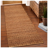 Superior Natural Jute Flatweave Diamond Reversible Black Area Rug