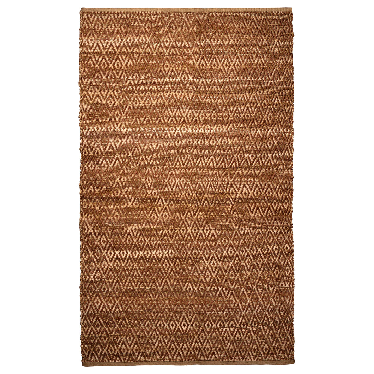 Superior Natural Jute Flatweave Diamond Reversible Black Area Rug