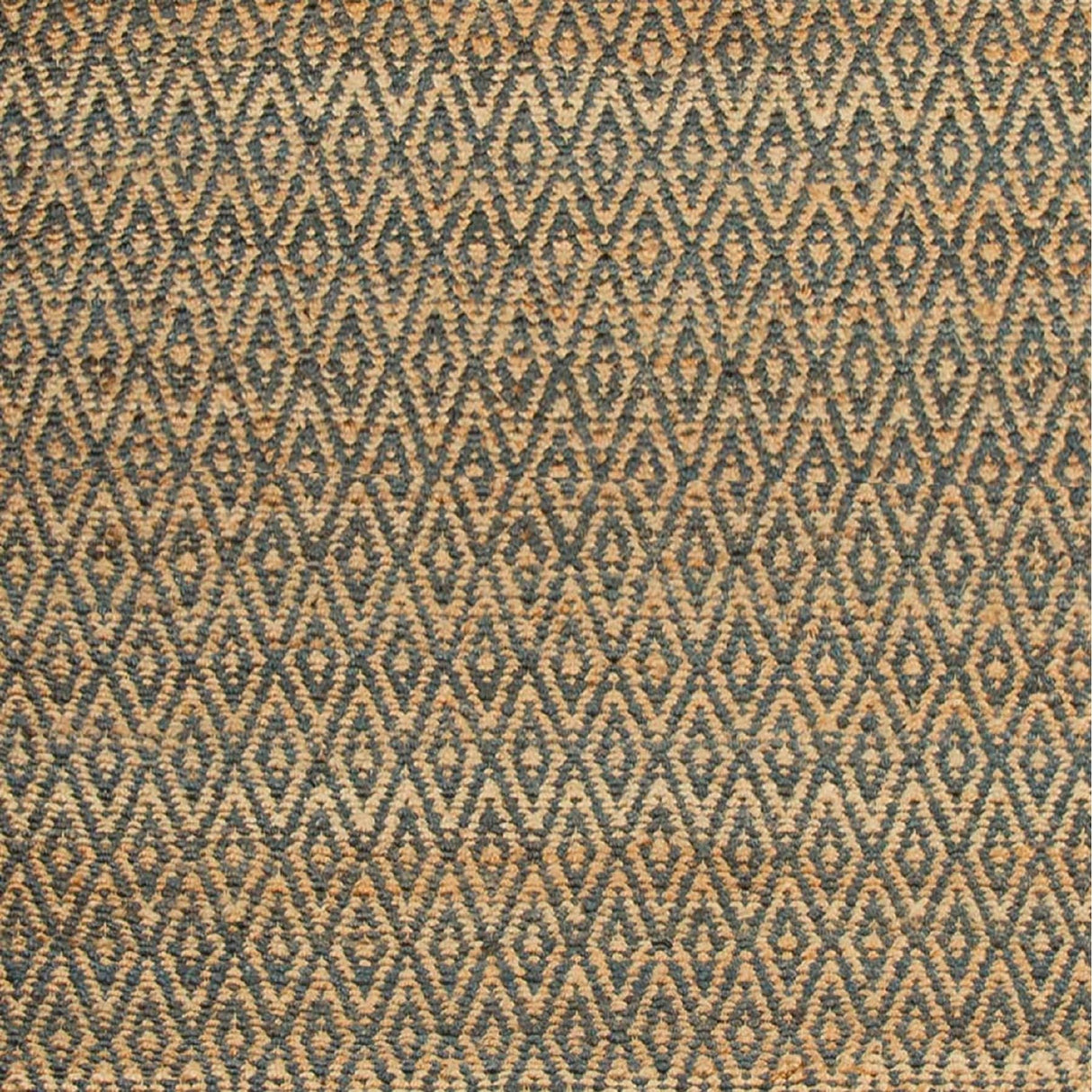 Superior Natural Jute Flatweave Diamond Reversible Black Area Rug