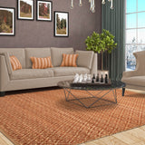 Superior Natural Jute Flatweave Diamond Reversible Black Area Rug