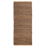 Superior Natural Jute Flatweave Diamond Reversible Black Area Rug