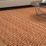 Superior Natural Jute Flatweave Diamond Reversible Black Area Rug