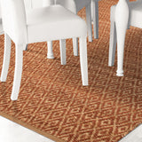 Superior Natural Jute Flatweave Diamond Reversible Black Area Rug