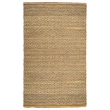 Superior Natural Jute Flatweave Diamond Reversible Black Area Rug