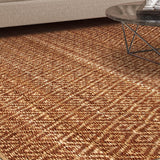 Superior Natural Jute Flatweave Diamond Reversible Black Area Rug