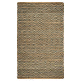 Superior Natural Jute Flatweave Diamond Reversible Black Area Rug