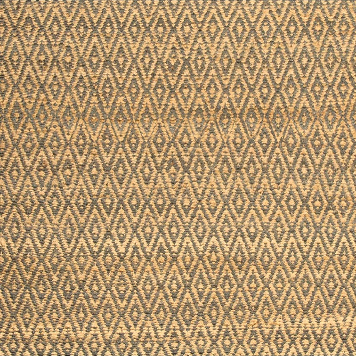 Superior Natural Jute Flatweave Diamond Reversible Black Area Rug
