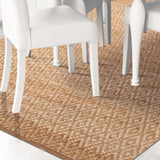 Superior Natural Jute Flatweave Diamond Reversible Black Area Rug
