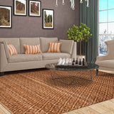Superior Natural Jute Flatweave Diamond Reversible Black Area Rug