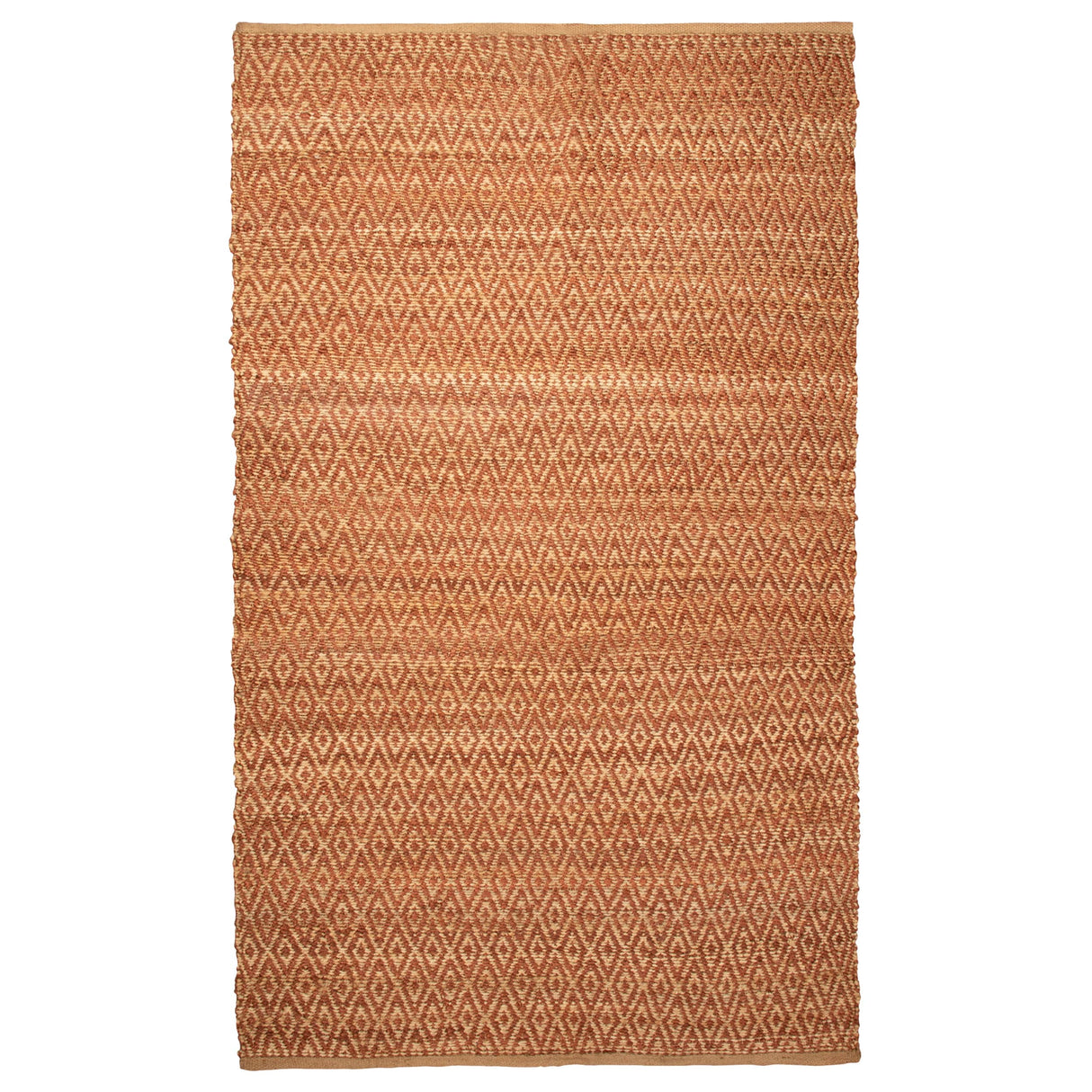 Superior Natural Jute Flatweave Diamond Reversible Black Area Rug