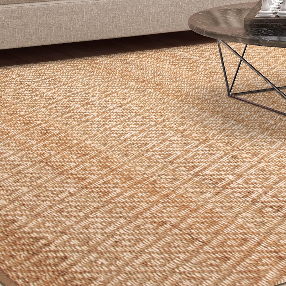 Superior Natural Jute Flatweave Diamond Reversible Black Area Rug