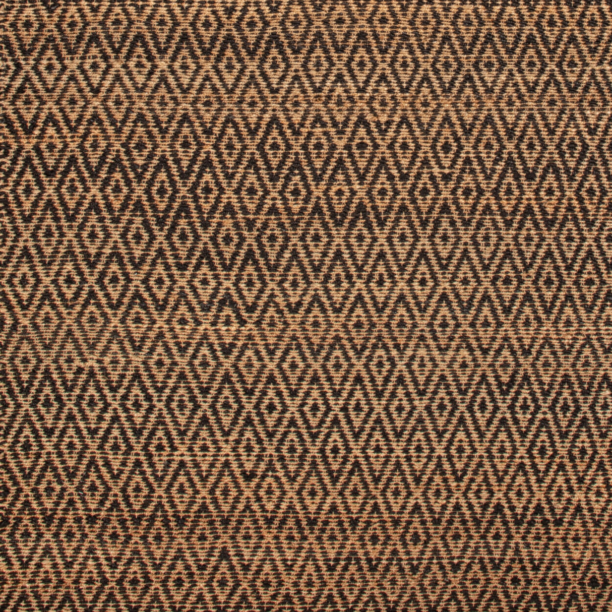 Superior Natural Jute Flatweave Diamond Reversible Black Area Rug