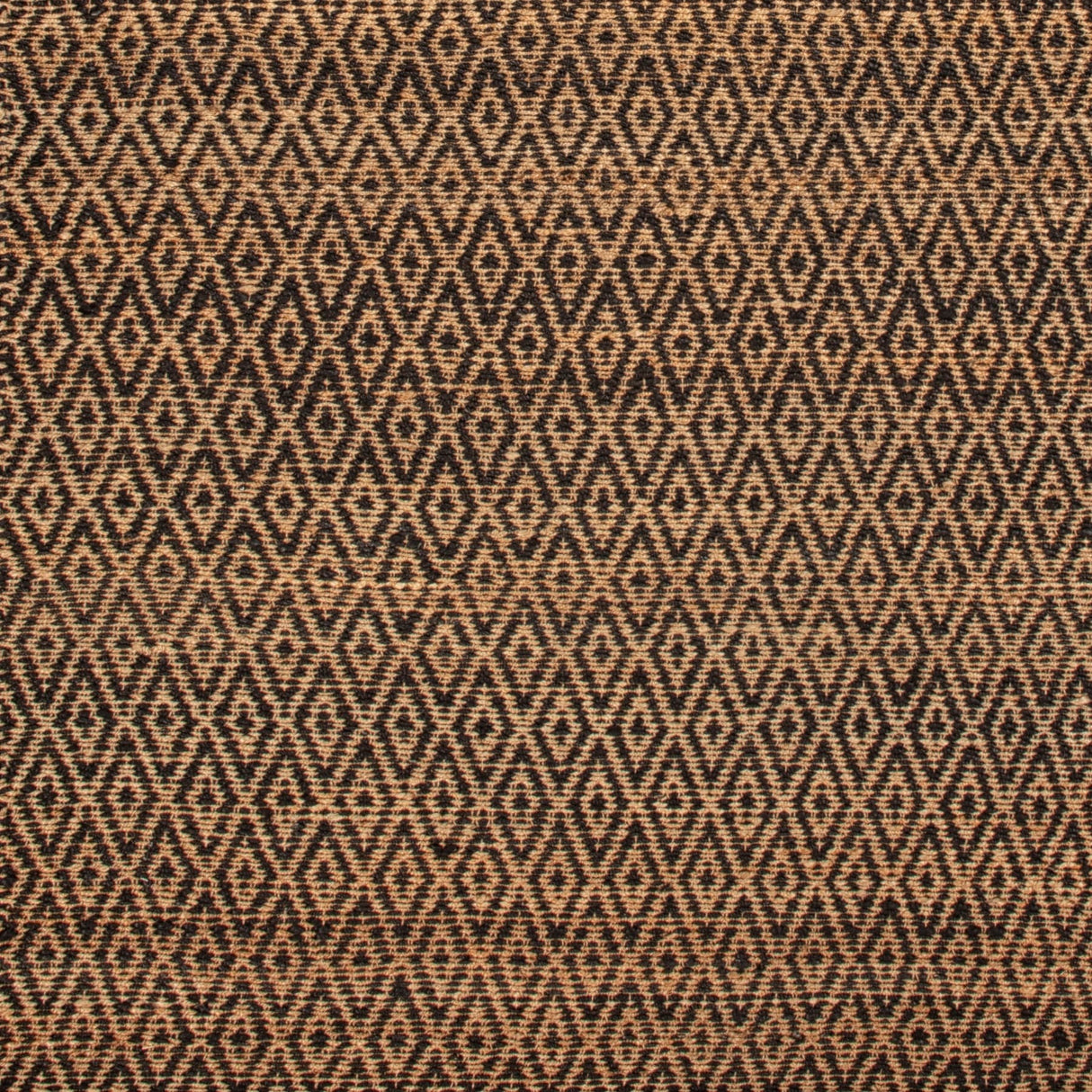 Superior Natural Jute Flatweave Diamond Reversible Black Area Rug