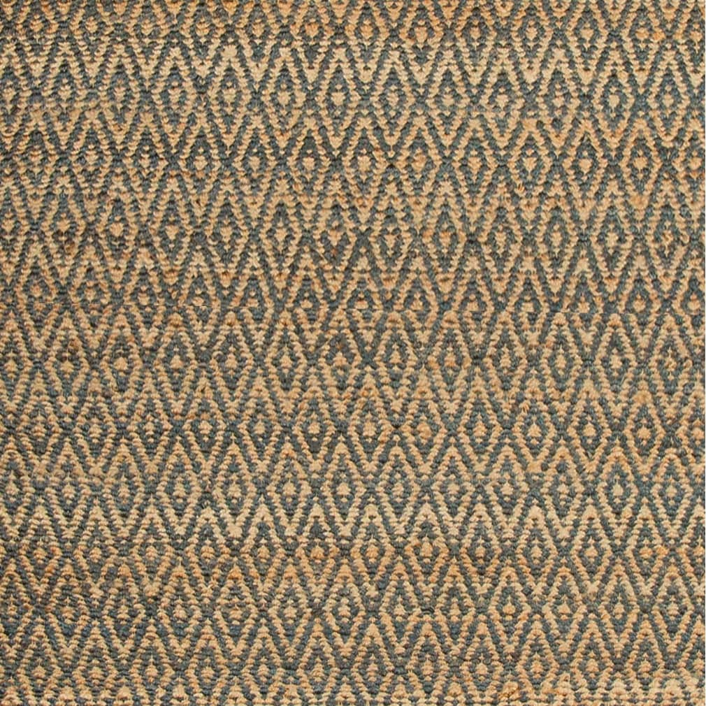 Superior Natural Jute Flatweave Diamond Reversible Black Area Rug