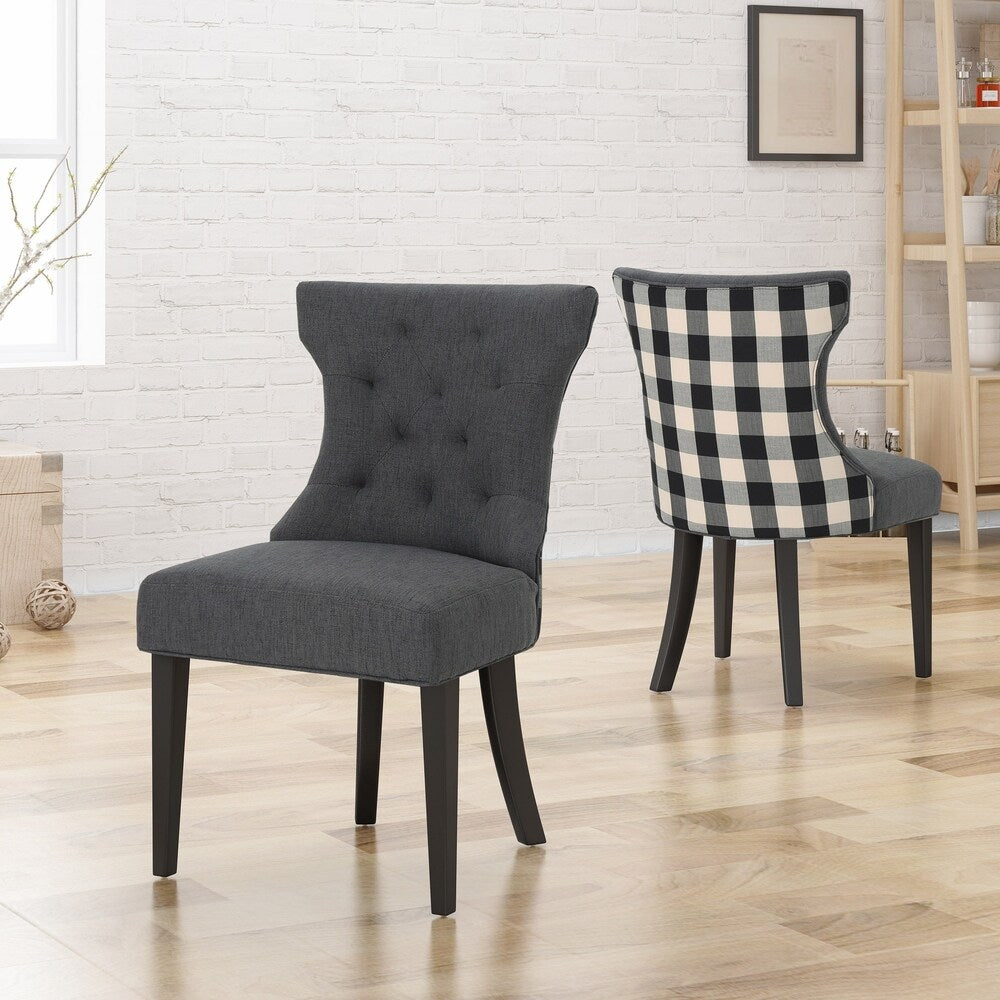 Mircea Traditional Two Toned Fabric Dining Chair by Christopher Knight Home
