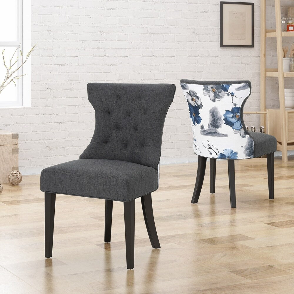 Mircea Traditional Two Toned Fabric Dining Chair by Christopher Knight Home