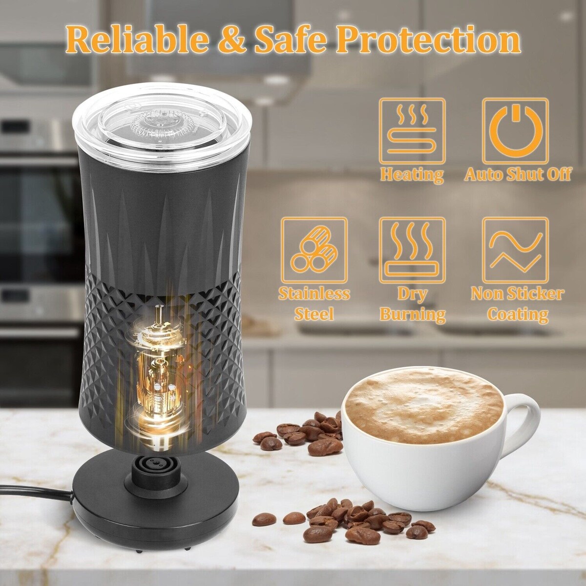 Miroco Electric Milk Frother Hot & Cold Foam Maker