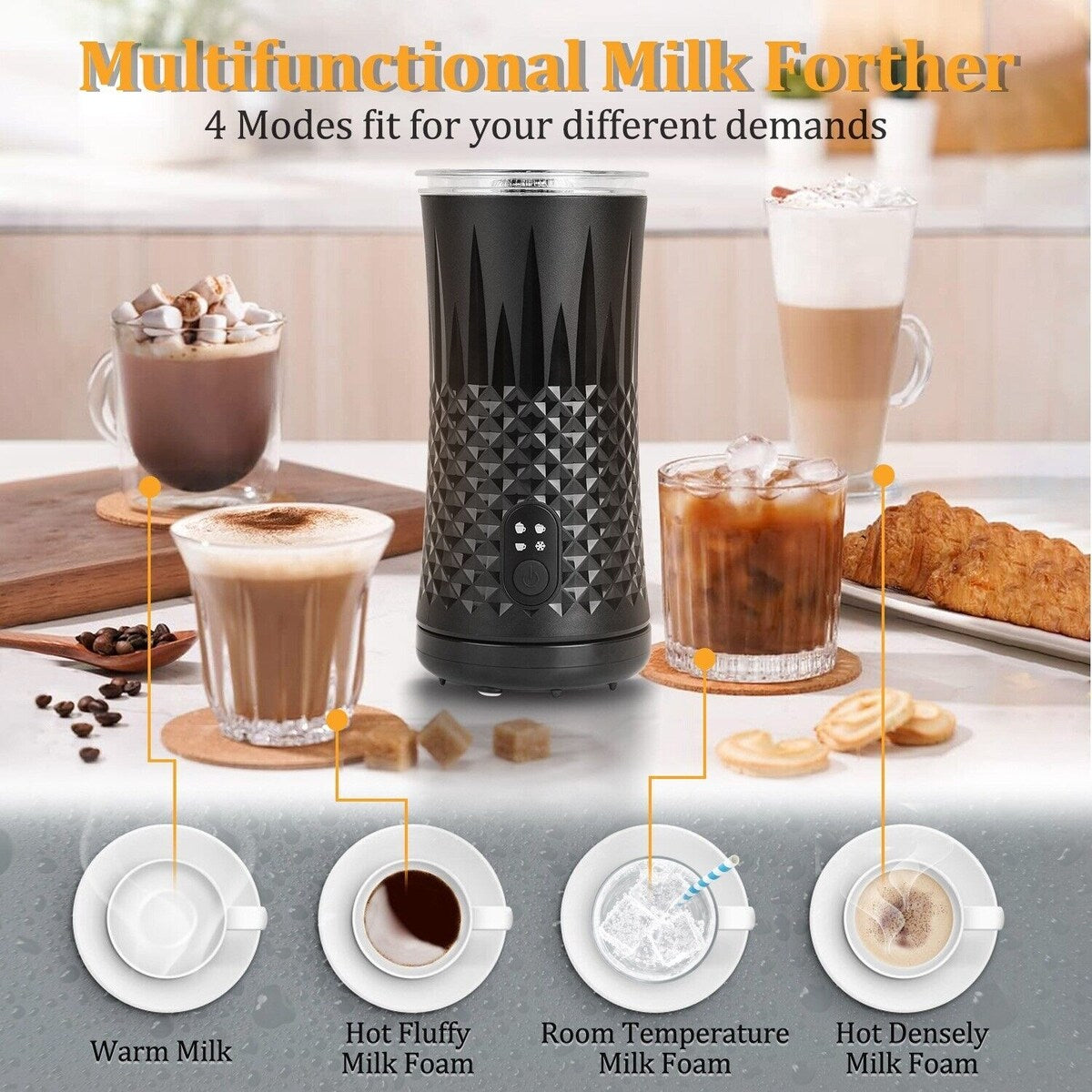 Miroco Electric Milk Frother Hot & Cold Foam Maker