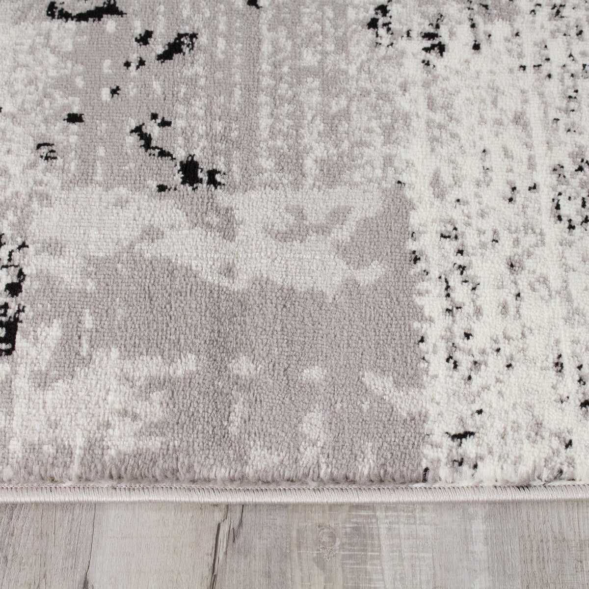 Mirrol Grey Distressed Rectangles Rug