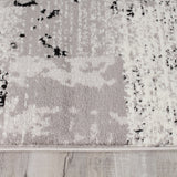 Mirrol Grey Distressed Rectangles Rug
