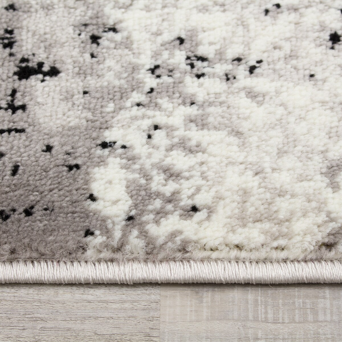 Mirrol Grey Distressed Rectangles Rug