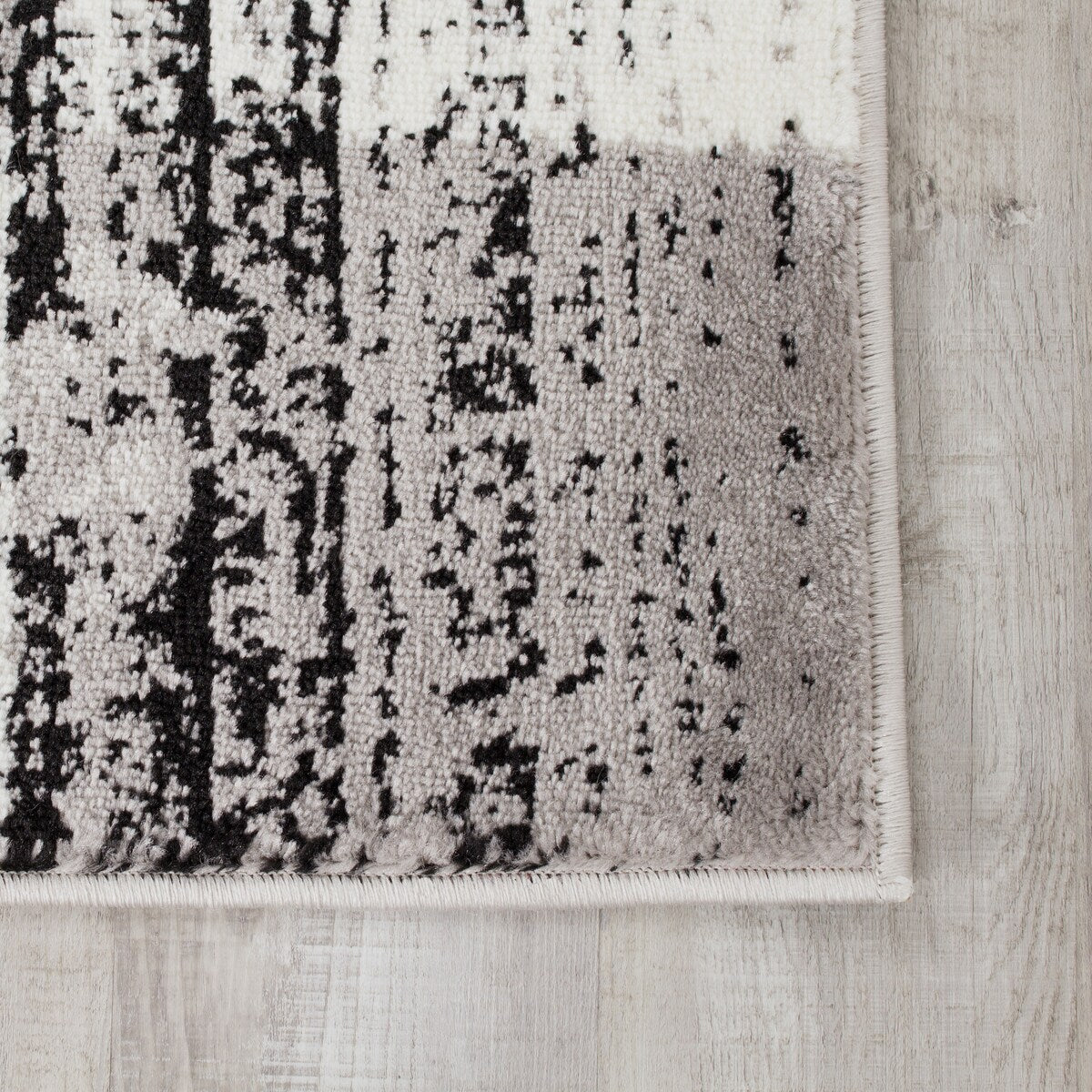 Mirrol Grey Distressed Rectangles Rug